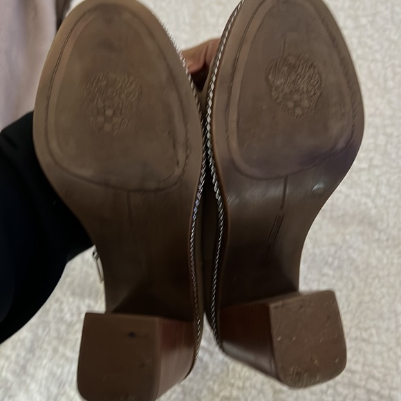 Vince Camuto Suede Peep Toe Bootie with Silver Link Chain - Picture 5 of 5